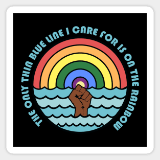 the only thin blue line i care for is on the rainbow (acab lgbtq) Sticker